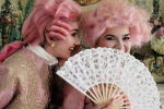 Custom made pink 18th century wigs