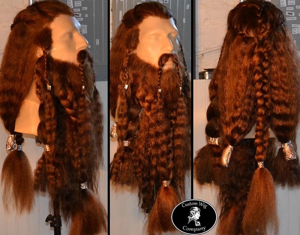 custom made dwarf wig, beard and mustaches inspired by Lord of the Rings
