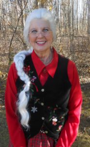 Mrs. Claus in the woods