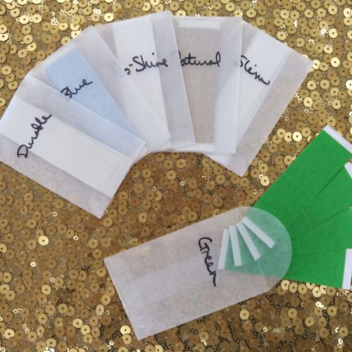 wig tape strips in envelopes