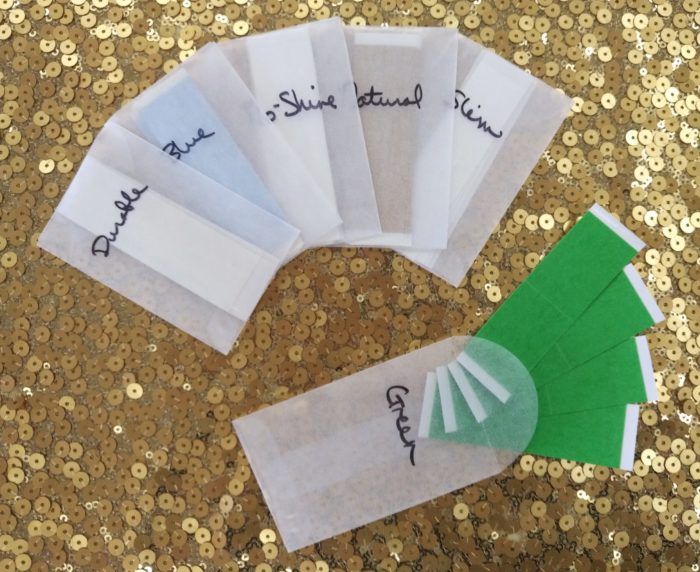 wig tape strips in envelopes