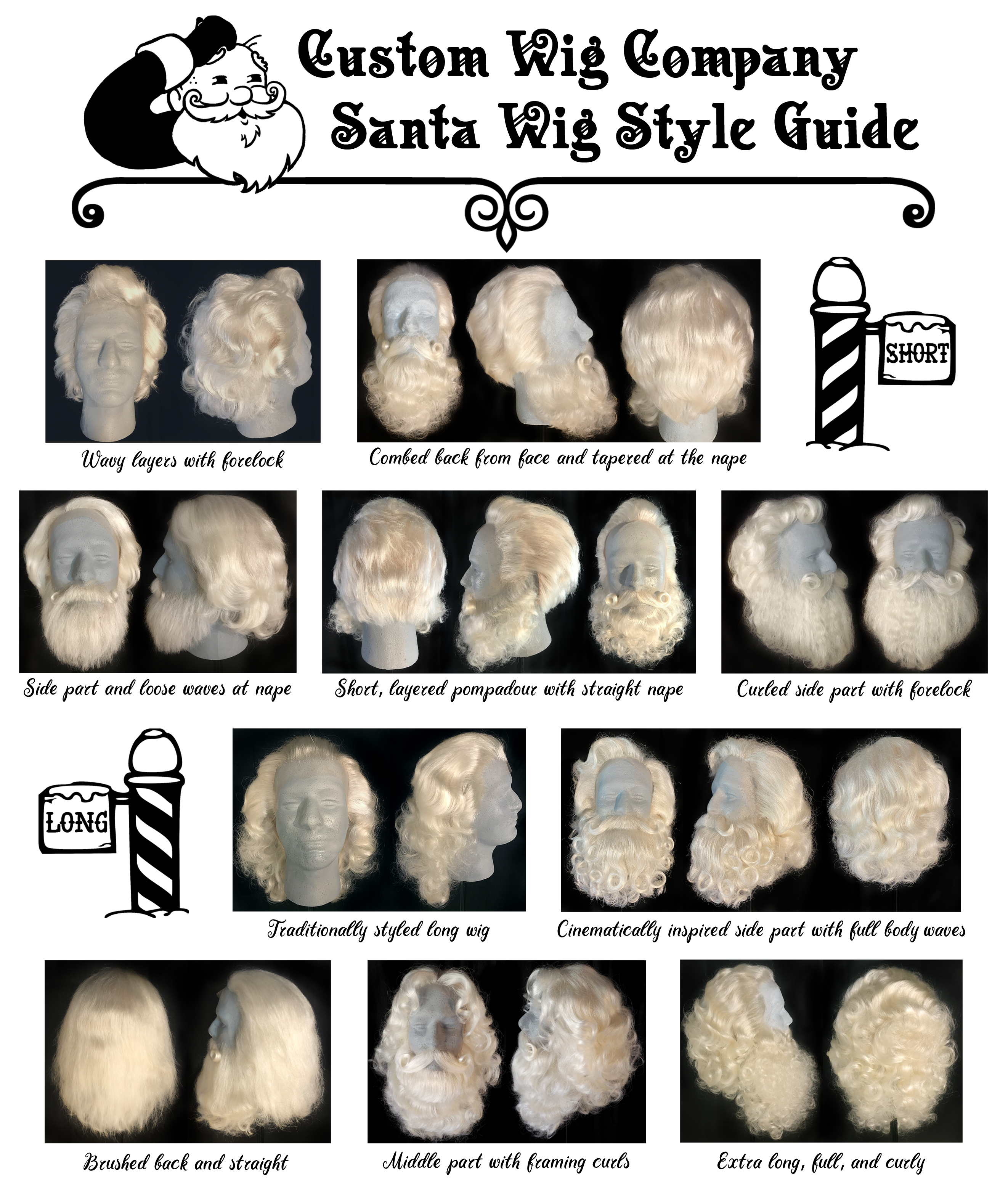 Custom Santa Wig Styles