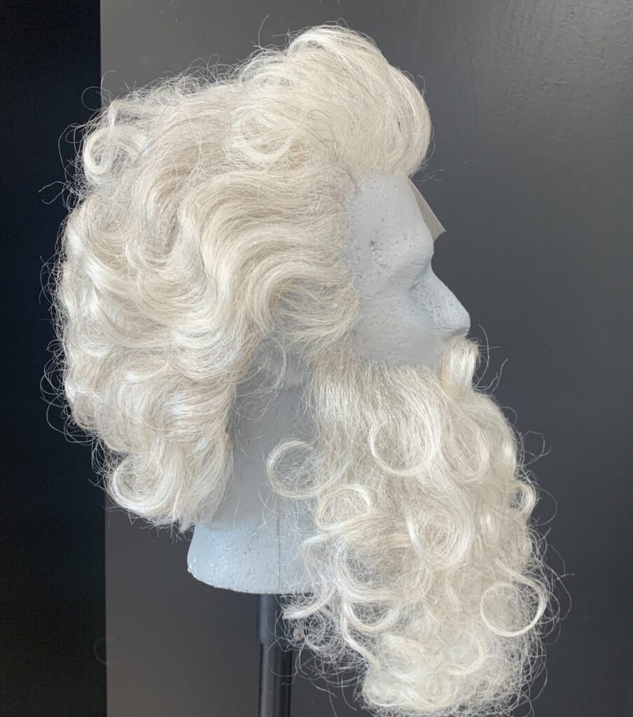Short Santa Wig on a Mannequin Head